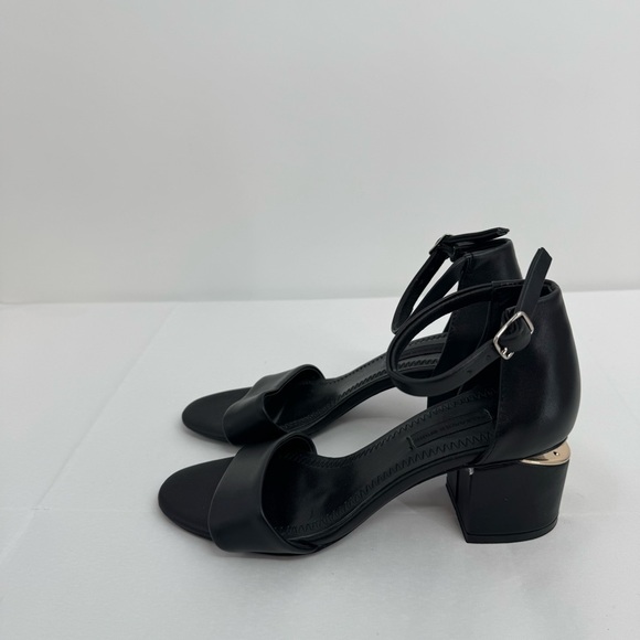 $600  ALEXANDER WANG ABBY Ankle Strap SANDAL CUTOUT BLACK LEATHER 37 - Picture 1 of 9